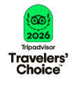 Tripadvisor 2026 Travelers' Choice logo with owl icon.