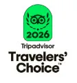 Tripadvisor 2026 Travelers' Choice logo with owl icon.