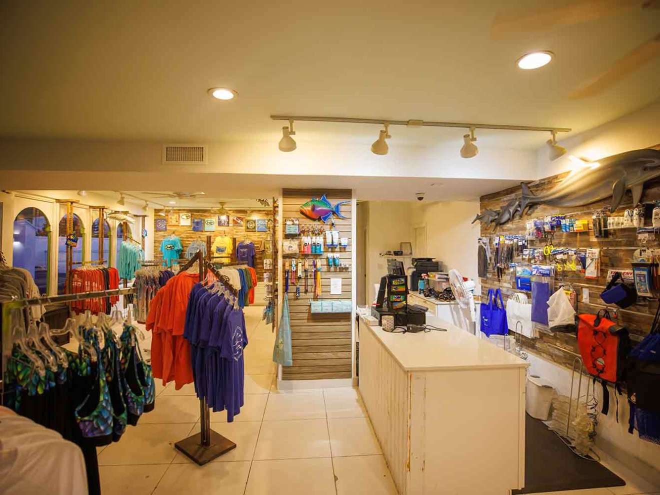 a group of people in a store